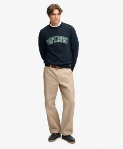 Athletic Applique Relaxed Crew Sweatshirt