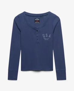 Athletic Button Down Long Sleeve Top