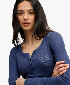Athletic Button Down Long Sleeve Top