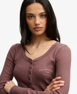 Athletic Button Down Long Sleeve Top