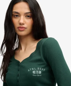 Athletic Button Down Long Sleeve Top