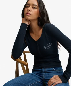 Athletic Button Down Long Sleeve Top