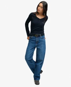 Athletic Button Down Long Sleeve Top