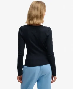 Athletic Button Down Long Sleeve Top