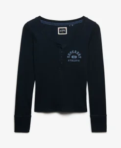 Athletic Button Down Long Sleeve Top