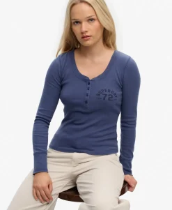 Athletic Button Down Long Sleeve Top