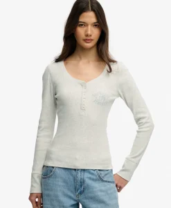 Athletic Button Down Long Sleeve Top