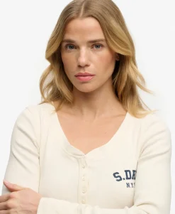 Athletic Button Down Long Sleeve Top