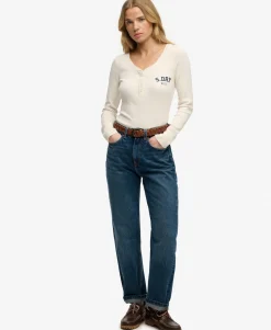 Athletic Button Down Long Sleeve Top