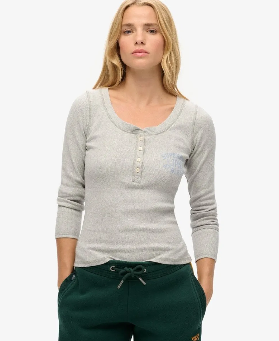 Athletic Button Down Long Sleeve Top