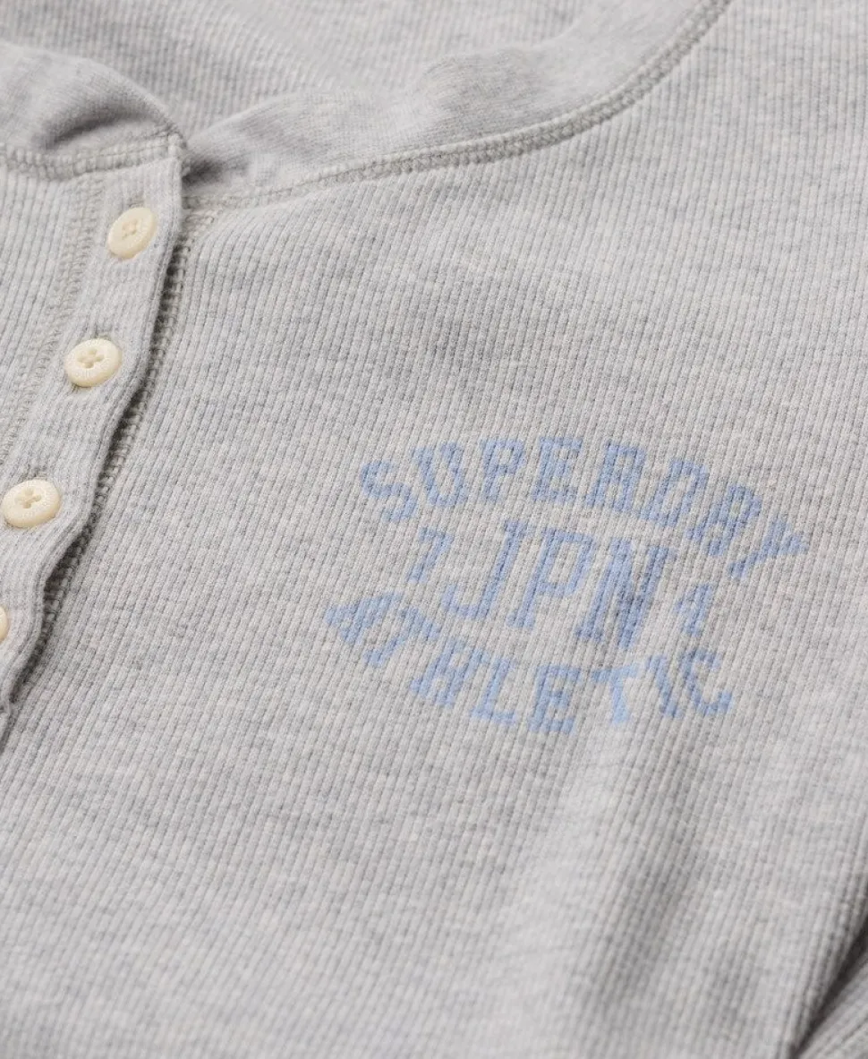 Athletic Button Down Long Sleeve Top
