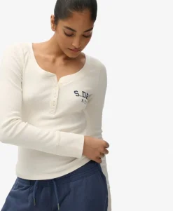 Athletic Button Down Long Sleeve Top