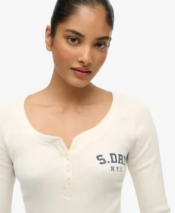 Athletic Button Down Long Sleeve Top