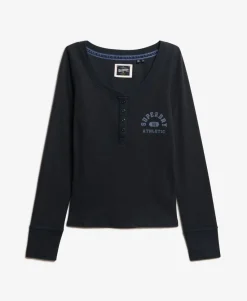 Athletic Button Down Long Sleeve Top