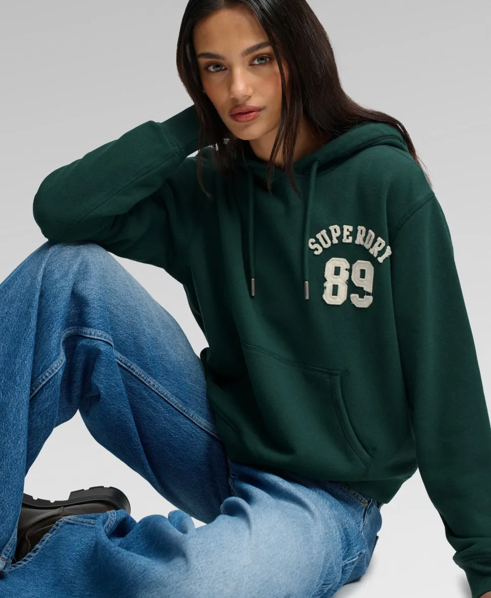 Athletic Essential Applique Cropped Hoodie