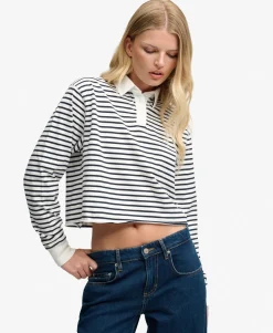 Athletic Essential Cropped Stripe Rugby Top