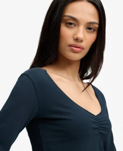 Athletic Essential Gathered Long Sleeve Top