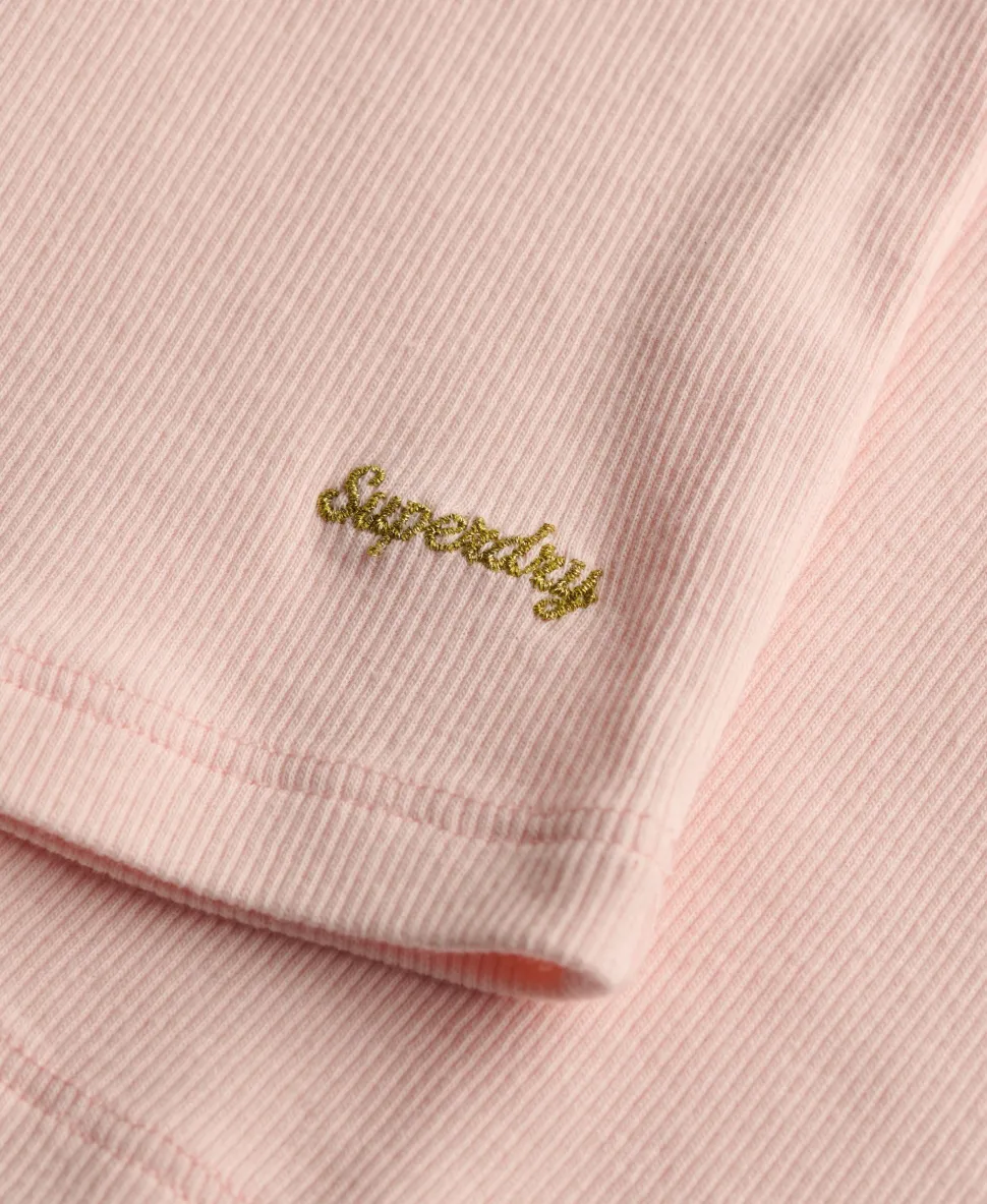 Athletic Essential Lace Trim V-Neck T-Shirt