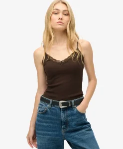 Athletic Essential Lace Trim Cami Top