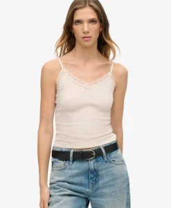 Athletic Essential Lace Trim Cami Top