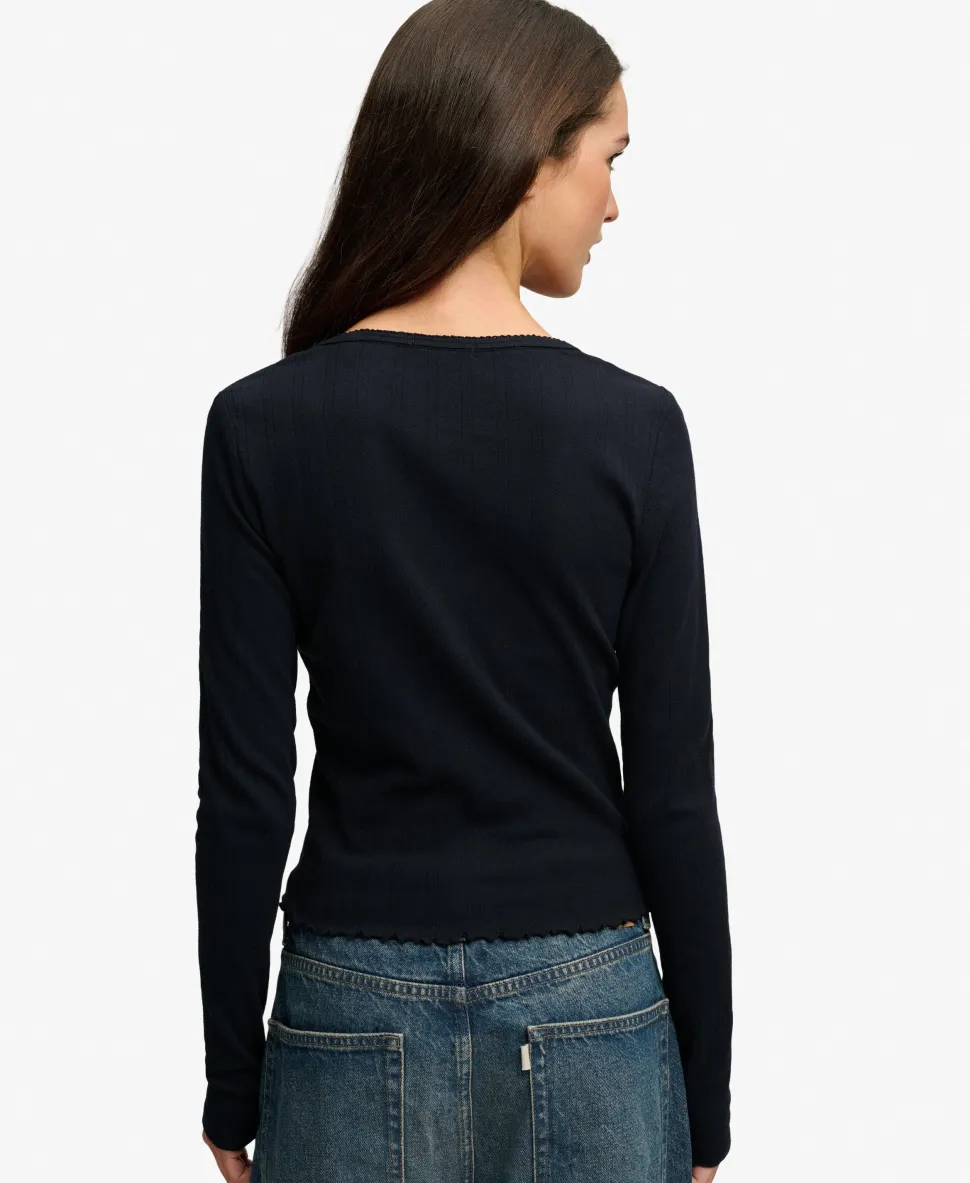 Athletic Essential Pointelle Cardigan
