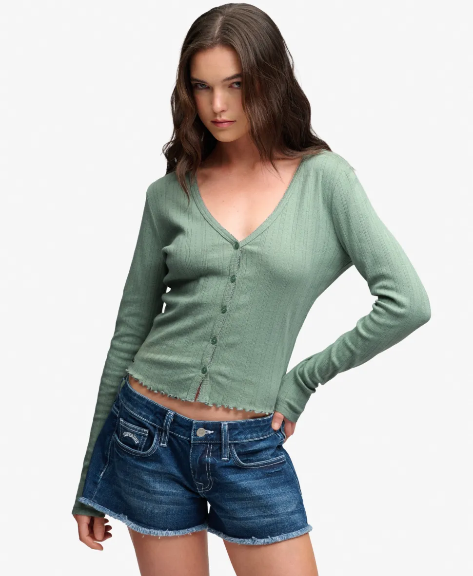 Athletic Essential Pointelle Cardigan
