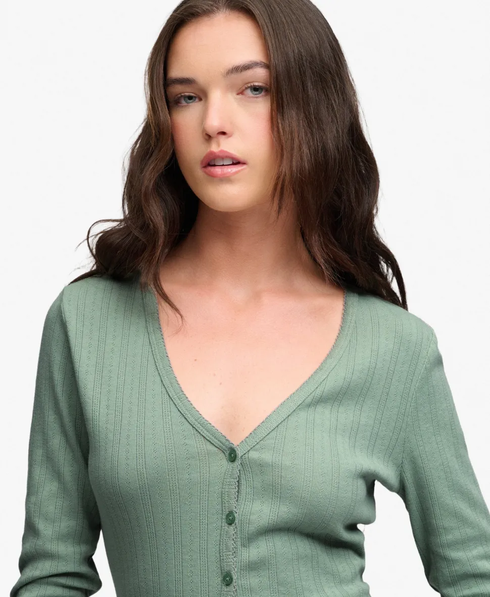 Athletic Essential Pointelle Cardigan