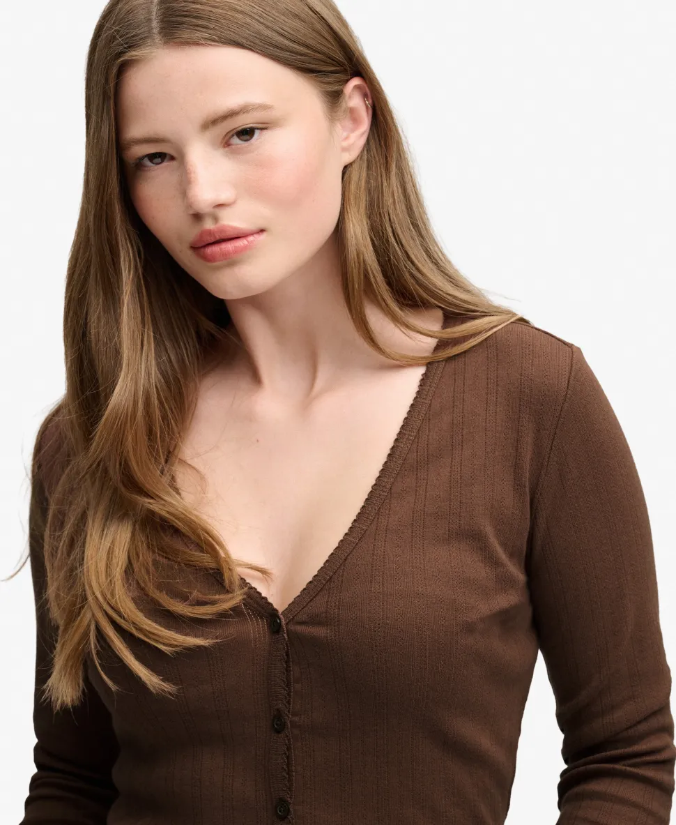 Athletic Essential Pointelle Cardigan