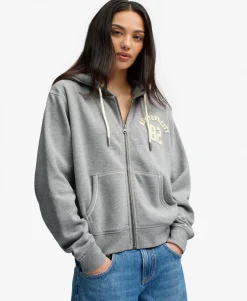 Athletic Essential Relaxed Crop Zip Hoodie