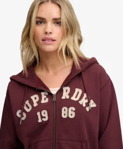 Athletic Essential Relaxed Crop Zip Hoodie