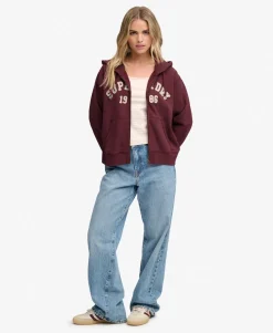 Athletic Essential Relaxed Crop Zip Hoodie
