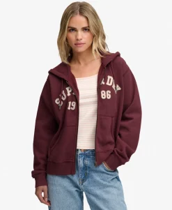 Athletic Essential Relaxed Crop Zip Hoodie
