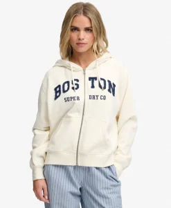 Athletic Essential Relaxed Crop Zip Hoodie