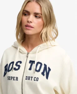 Athletic Essential Relaxed Crop Zip Hoodie