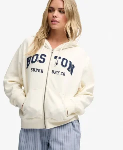 Athletic Essential Relaxed Crop Zip Hoodie