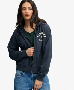 Athletic Essential Relaxed Crop Zip Hoodie