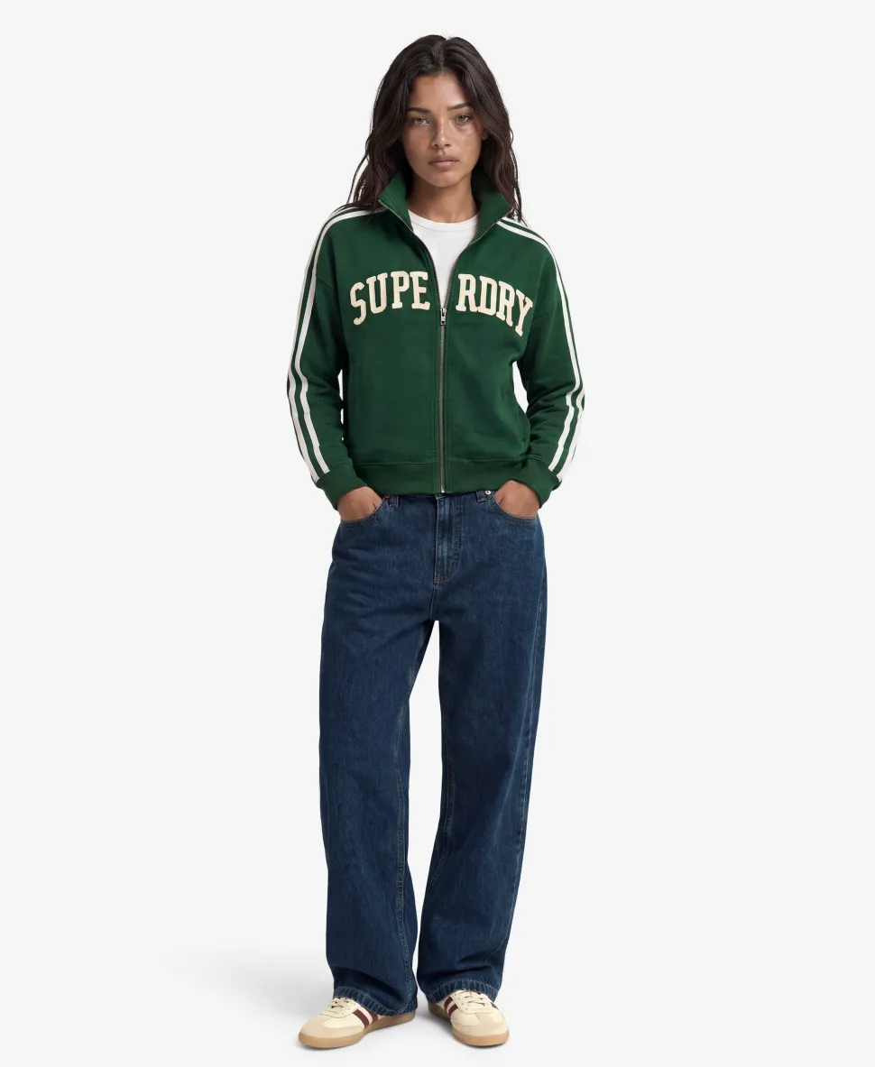 Athletic Essentials Applique Loose Zip Track Top