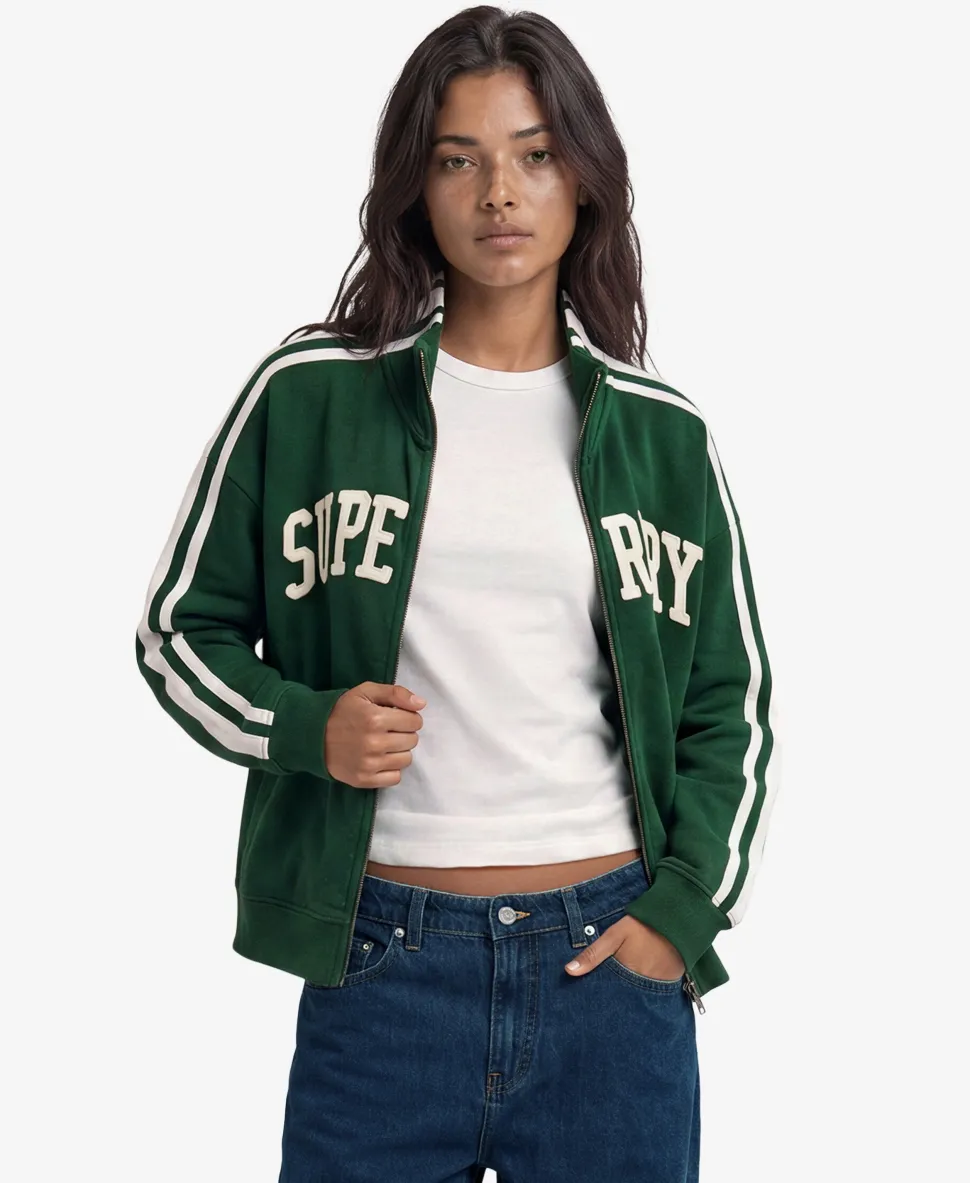 Athletic Essentials Applique Loose Zip Track Top