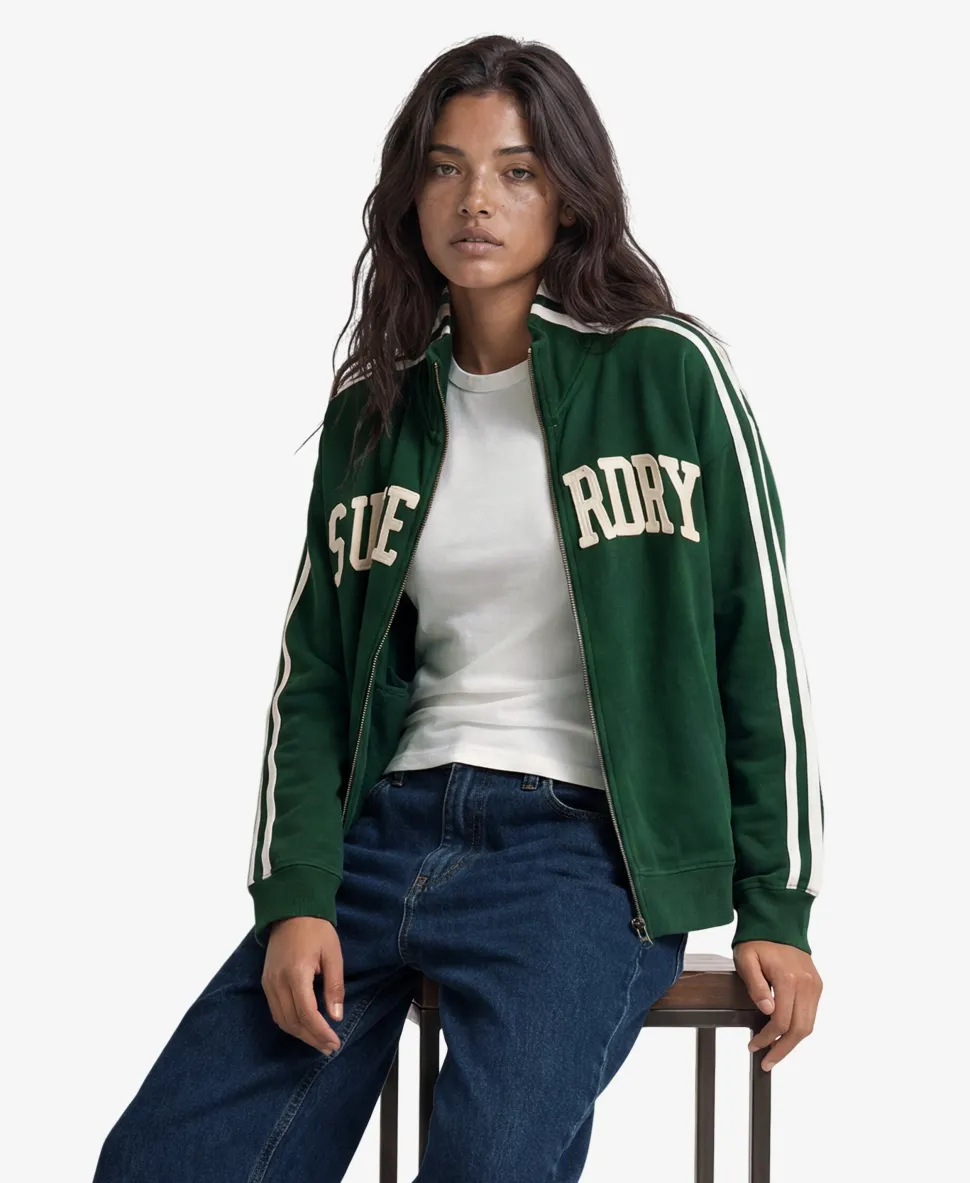 Athletic Essentials Applique Loose Zip Track Top
