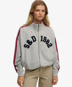 Athletic Essentials Applique Loose Zip Track Top