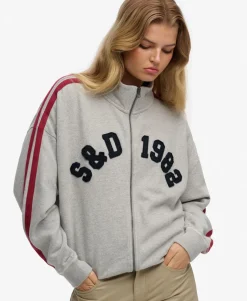Athletic Essentials Applique Loose Zip Track Top