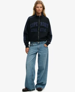 Athletic Essentials Applique Loose Zip Track Top