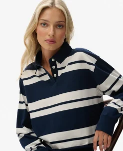 Athletic Essentials Cropped Stripe Rugby Top