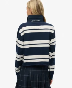 Athletic Essentials Cropped Stripe Rugby Top