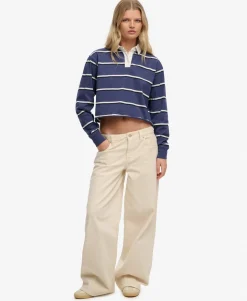 Athletic Essentials Cropped Stripe Rugby Top