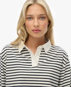 Athletic Essentials Cropped Stripe Rugby Top