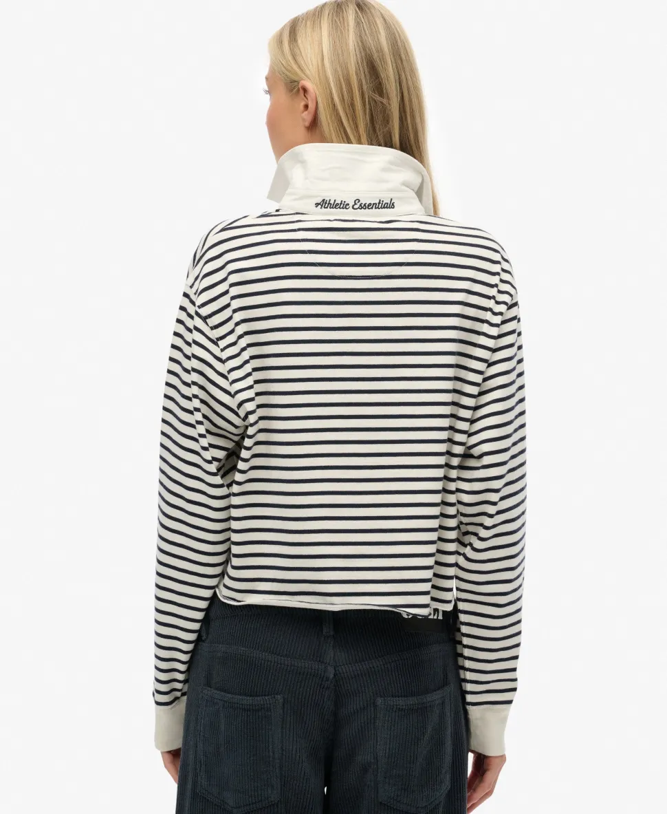 Athletic Essentials Cropped Stripe Rugby Top