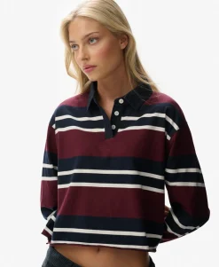 Athletic Essentials Cropped Stripe Rugby Top
