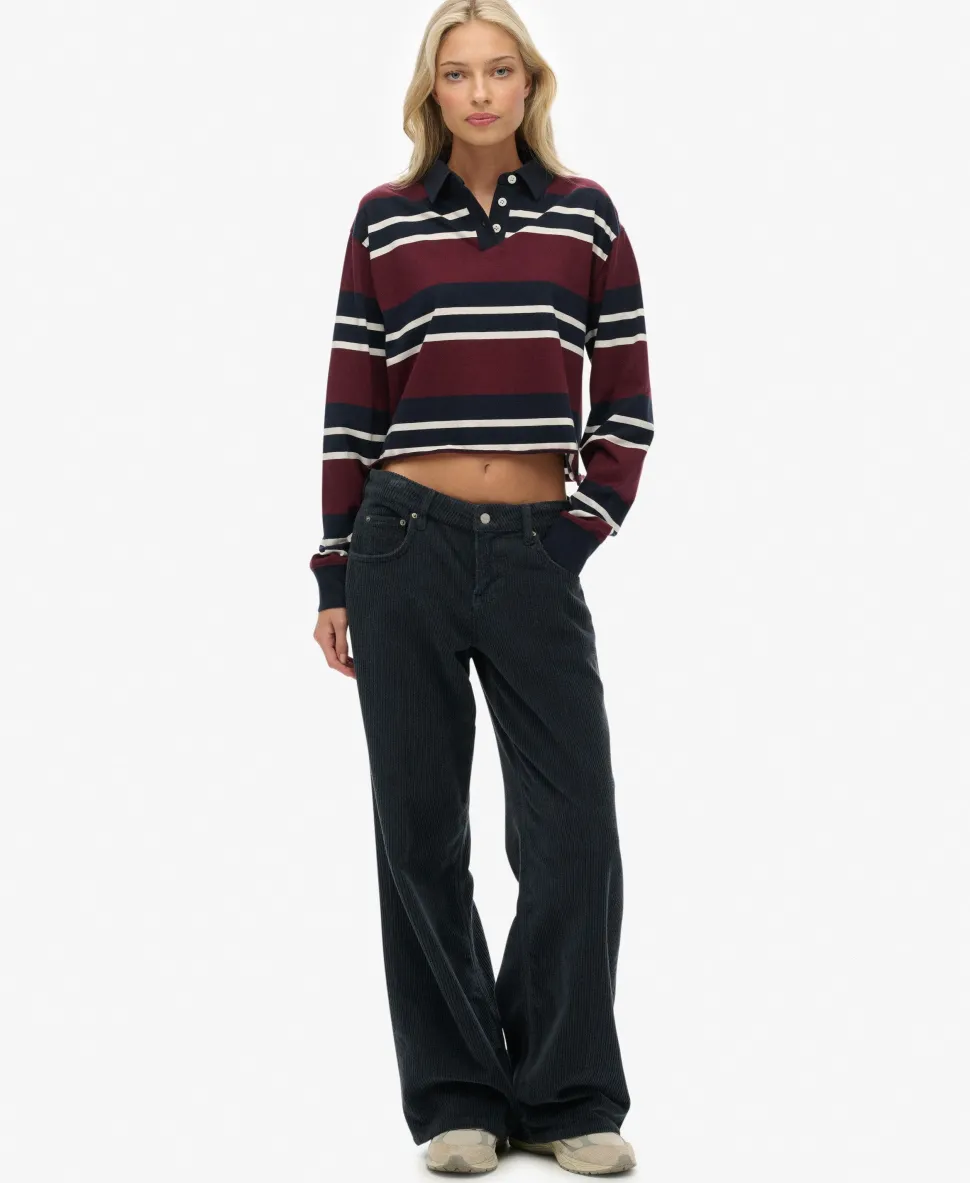 Athletic Essentials Cropped Stripe Rugby Top