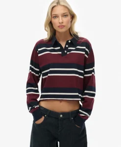Athletic Essentials Cropped Stripe Rugby Top